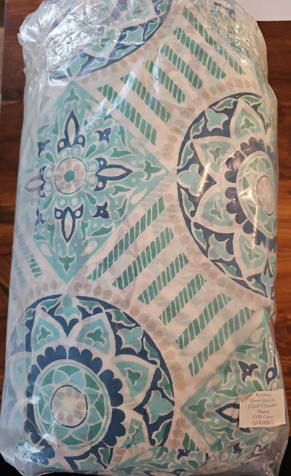 John Robshaw Karishma King Quilt Set (Quilt & 2 Shams) 100% Cotton $699, NWT! - Image 3 of 4