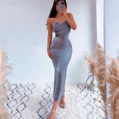 NWT ZARA BACK LACED SLIP HALTER DRESS