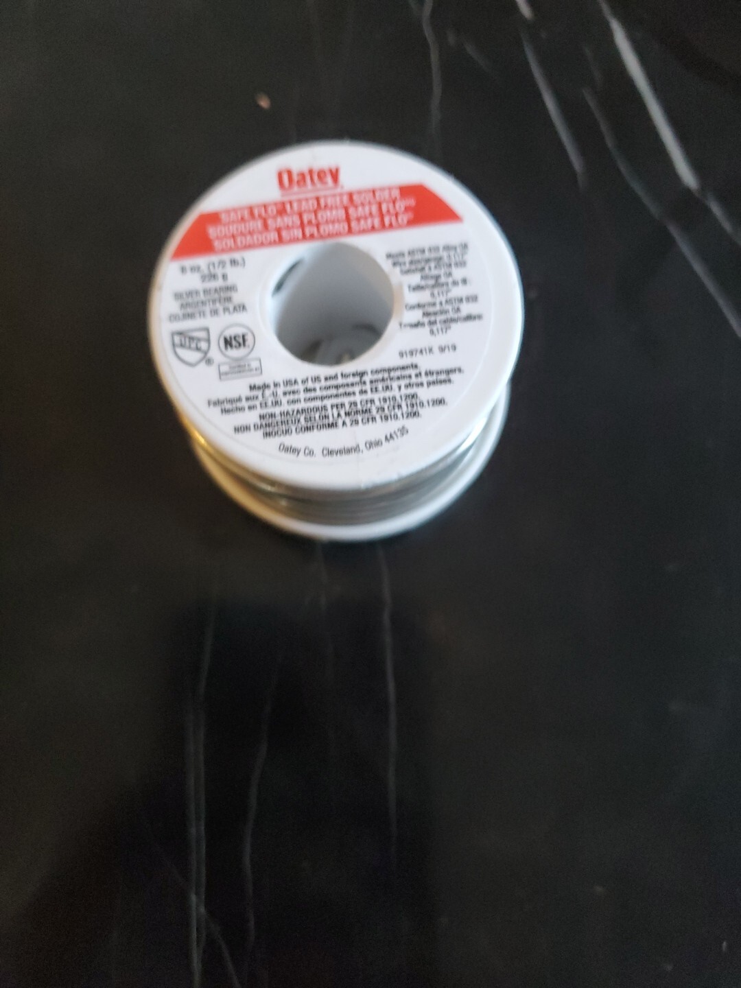 OATEY Safe Flo 8 oz. Lead-Free Silver Plumber’s Solder.  New.