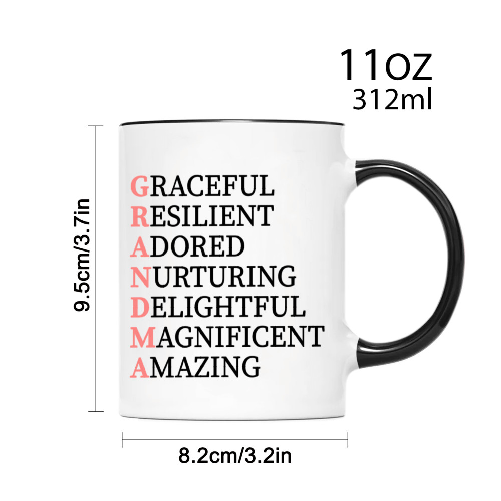 11 oz, Funny Witty Text Grandma coffee Tea cup mug gift for Mother's Day lovely