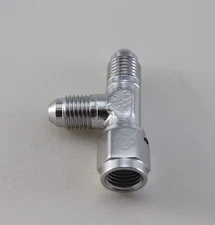 X584P -4 AN "T" Coupler fuel / oil fitting / T w/ swivel on the run POLISHED
