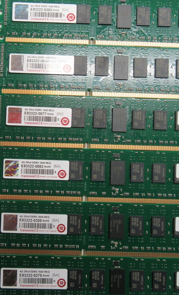 64GB (16x 4GB) Transcend 2Rx8 DDR3 1600 REG Server RAM - Image 4 of 4