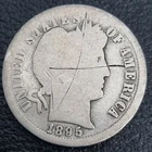 1895 S Barber Dime 10c Circulated Scratched #39462