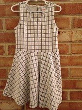 NWT Gymboree Posh  And Playful Windowpane Black White Plaid Fit Flare Dress 5