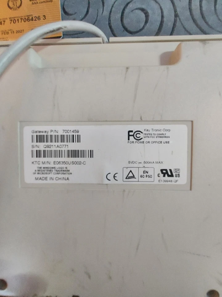 GATEWAY,KTC M/N:E06350US002-C MADE BY KEYTRONIC CORP. - Image 2 of 4