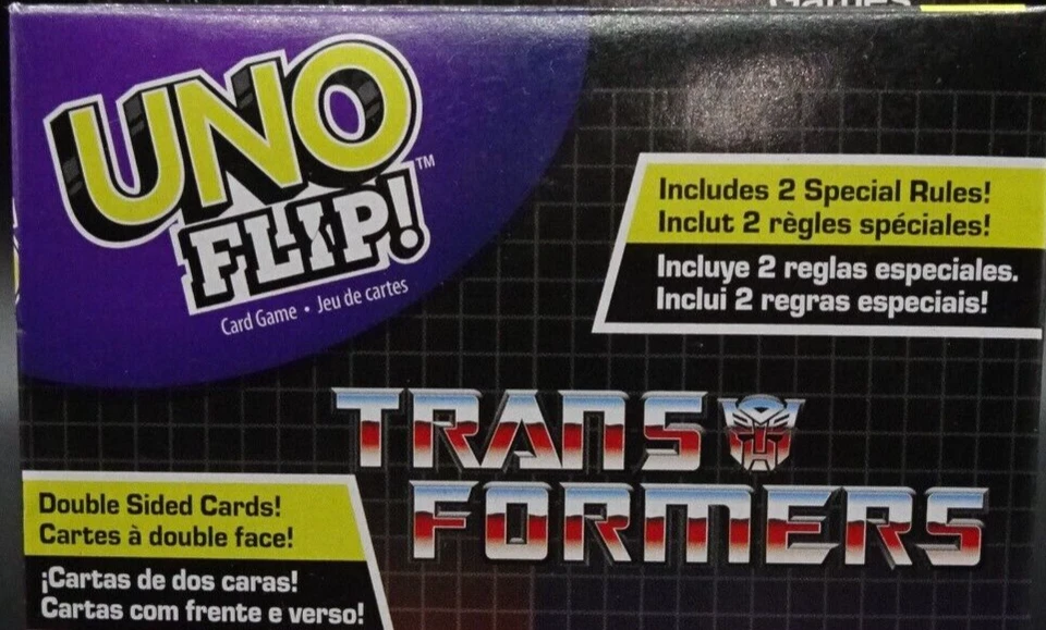 Mattel UNO Flip! Edición "TRANSFORMERS" / Juego de Cartas Doble Cara - Nuevo Foto 2 de 4