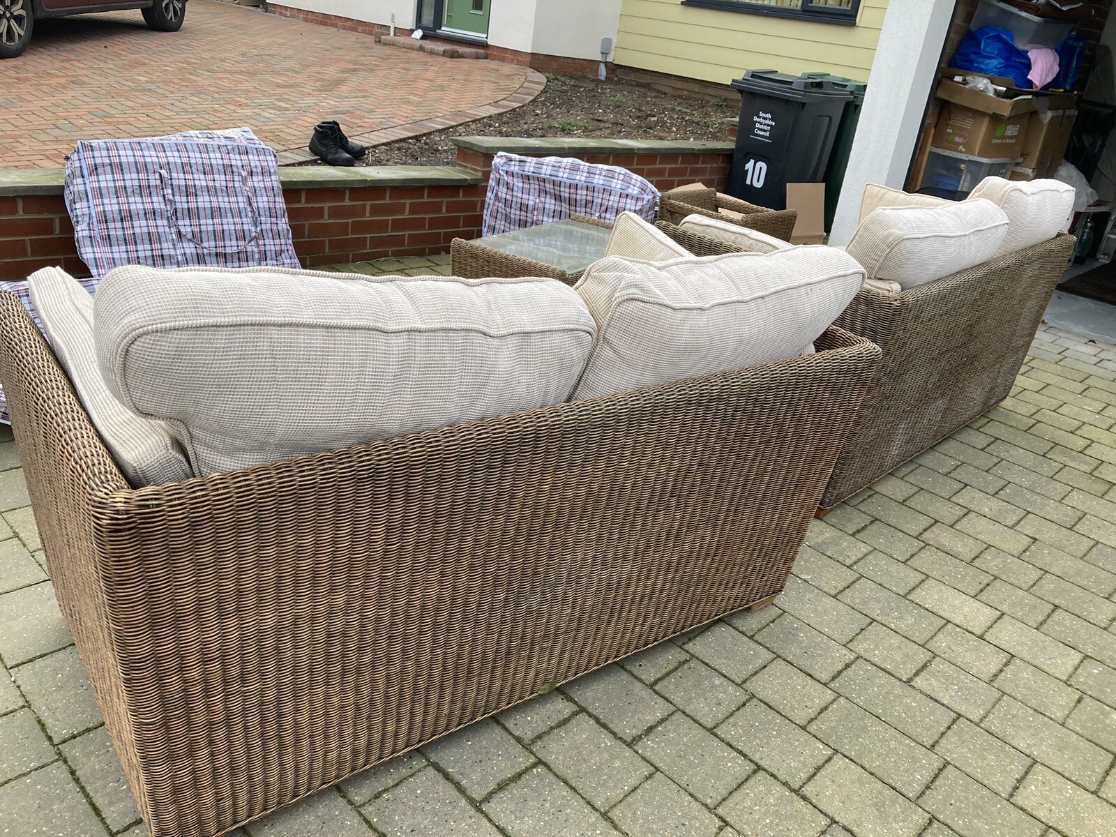 Wicker conservatory furniture set USED eBay
