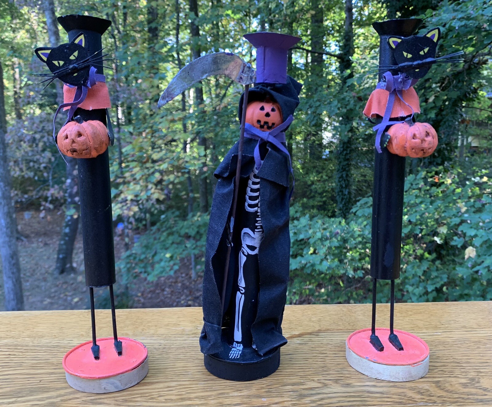 Lot 3 Vintage Handcrafted Silvestri Celebrations Halloween Taper Candle