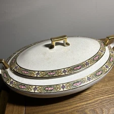 Homer Laughlin “Vandemere” Oval Vegetable Serving Bowl With Lid Vintage 1920s