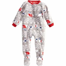 Family PJs Christmas Baby One-Piece Pajamas Gray Footed Pajamas 12 Months