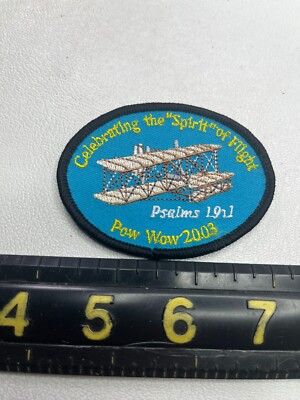 POW WOW 2003 CELEBRATING THE SPIRIT OF FLIGHT PSALMS 19:1 AIRPLANE Patch T099
