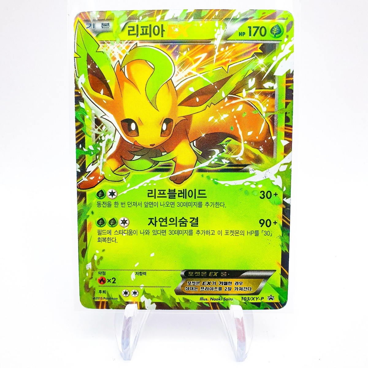 Pokemon korean Blackstar Promo 'Leafeon EX' 103/XY-P Battle