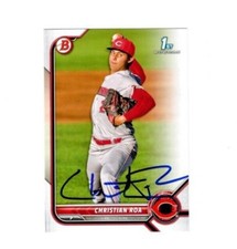 Christian Roa 2022 1st Bowman IP autograph signed card Cincinnati Reds BP150