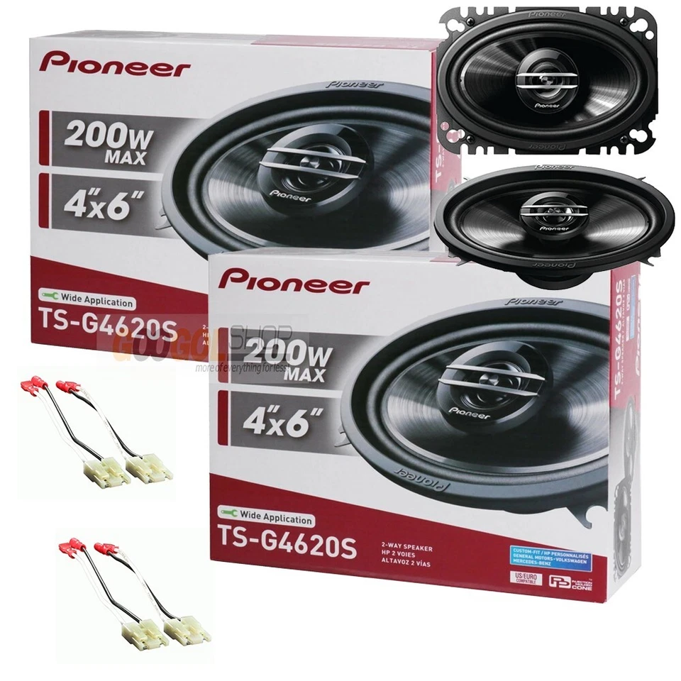 4) Altavoz coaxial Pioneer 200 vatios 2 vías 4"x6" para 1988-1994 GM C/K 1500, 2500 Foto 2 de 3