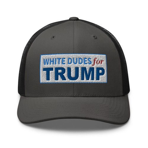 White Dudes For Trump Hat (Embroidered Trucker Cap) - Picture 8 of 15