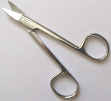 KRONENSCHERE ,11,5CM,Gezahnt,Dentalschere GEBOGEN, Medizinischer EDELSTAHL 