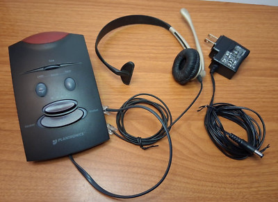 Plantronics S11 Noise Canceling Telephone Headset System w/ Base + Power Cord