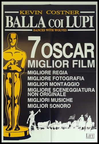 DANCES WITH WOLVES 1990 Original Movie Poster 27x40" Italian KEVIN COSTNER