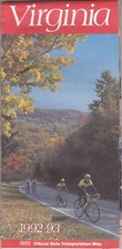 1992-93 Official State Issue Road Map of Virginia