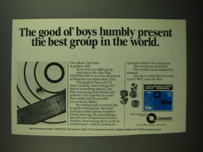 1978 Omark CCI Bench Rest Primers Ad - The good ol'boys humbly present the best