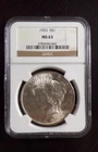 1923-P $1 PEACE SILVER DOLLAR MINT STATE NGC MS63