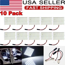 10 pcs 48SMD COB LED T10 BA9S Car Interior Panel Light White Dome Map Lamp Bulbs