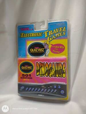 1996 Tiger QUIZ WIZ Electronic Travel HANDHELD Game w/Dinosaurs Question SEALED