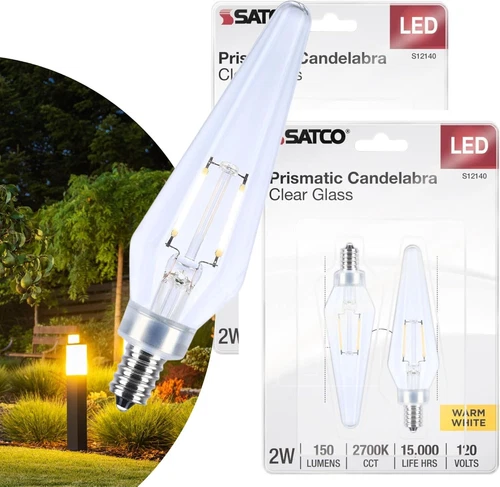Satco S12140 - 2W Prismatic HX11 LED Light bulbs - Clear  (2, 6 or 12 Pack) - Picture 11 of 13