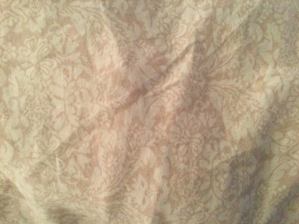 Tela Shabby Chic Damasco 54-55" 100% Lino Taupe Claro y Blanco Suave (por yarda) Foto 2 de 4