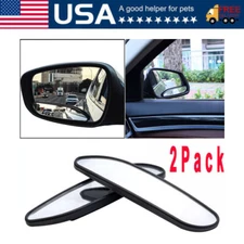2x 360° Stick on Rear View Auxiliary Blind Spot Mirror Wide Angle Car Truck SUV