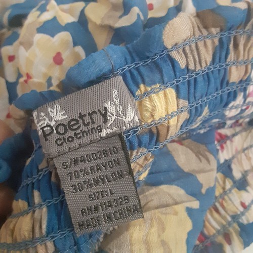 Poetry sz L Ruffle Tiered Sundress Bandeau Floral Summer Fun - Picture 8 of 8