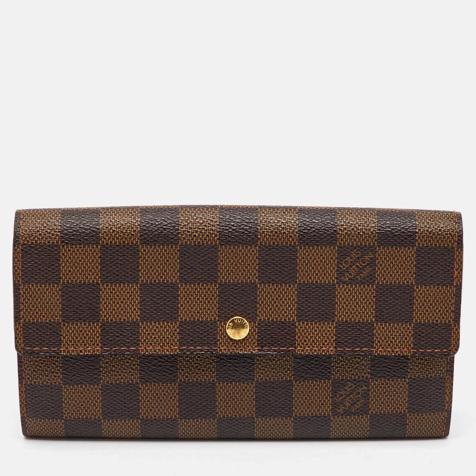 LOUIS VUITTON（LV） Portafoglio lungo Louis Vuitton Damier Ebene tela Sarah