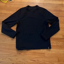 Lululemon Side Zip Long Sleeve Pullover Sweatshirt Black Activewear Top
