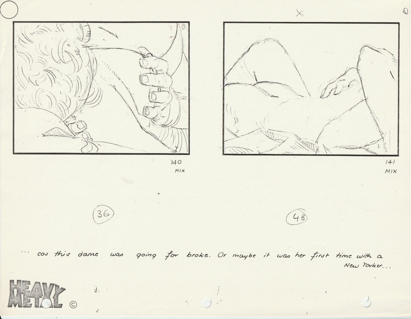 1981 HEAVY METAL "Harry Canyon- The Girl in  Bed" Storyboard Juan Gimenez Art
