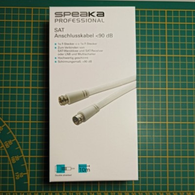 10m SPEAKA PROF. SAT-Anschlusskabel  90dB F-Stecker - F-Stecker doppelt geschirm