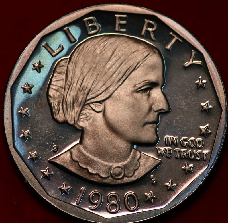 Uncirculated Proof 1980-S San Francisco Mint Susan B. Anthony Clad Dollar