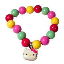 Sanrio Hello Kitty Beaded Stretch Bracelet Colorful Beads Kids Jewelry Gumball