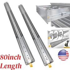 Heavy Duty Drawer Slides 80inch Noiseless 500 Lbs Diy Truck Bed Slide Out Rails Heavy Duty Drawer Slides 80inch Noiseless 500 Lbs Diy Truck Bed Slide Out Rails