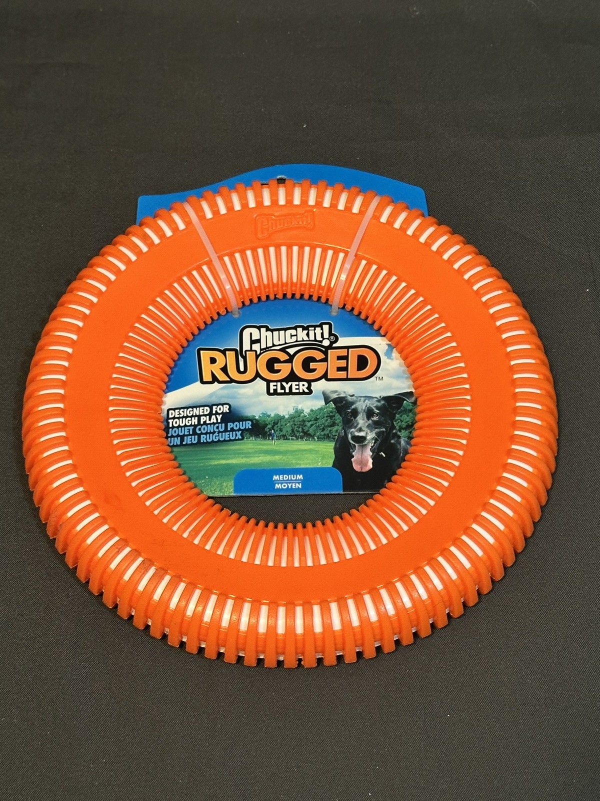 Chuckit Dog Toy Frisbee Rugged Flyer Disc Medium Size Orange