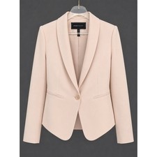 BCBGMAXAZRIA Tailored Shawl Collar One-Button Blazer Cream