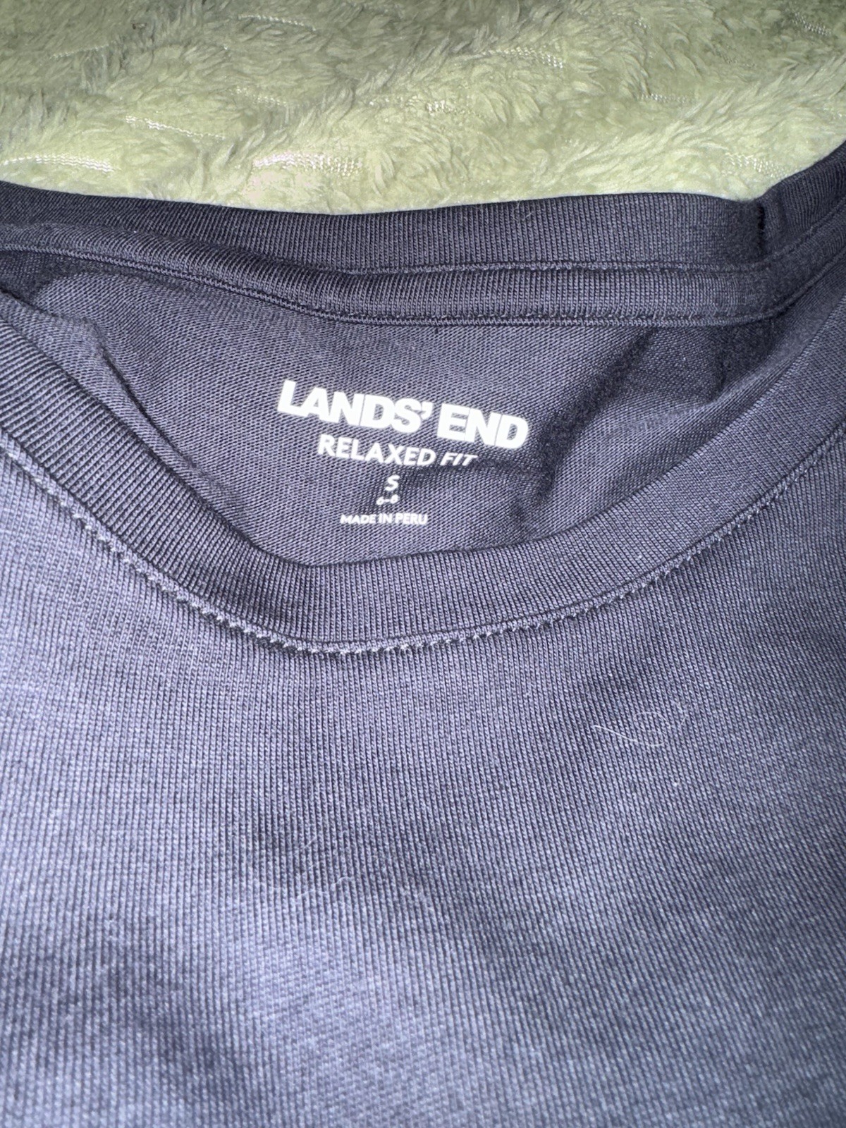 Lands' End Women's Relaxed Fit Long Sleeve Crew Neck T-Shirt Black Size S