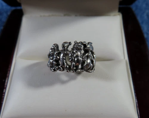 Vintage Disney Winnie the Pooh and Friends Sterling Silver 925 Ring Size 8 Rare
