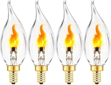 Flickering Light Bulbs E12 Candelabra LED Fire Effect Flicker Flame, LED Candle