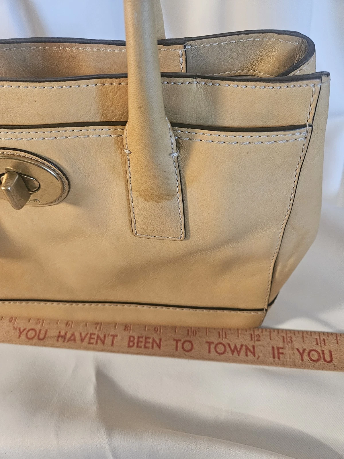 Borsa a mano Coach M0773 11554 Madeline vintage beige gialla