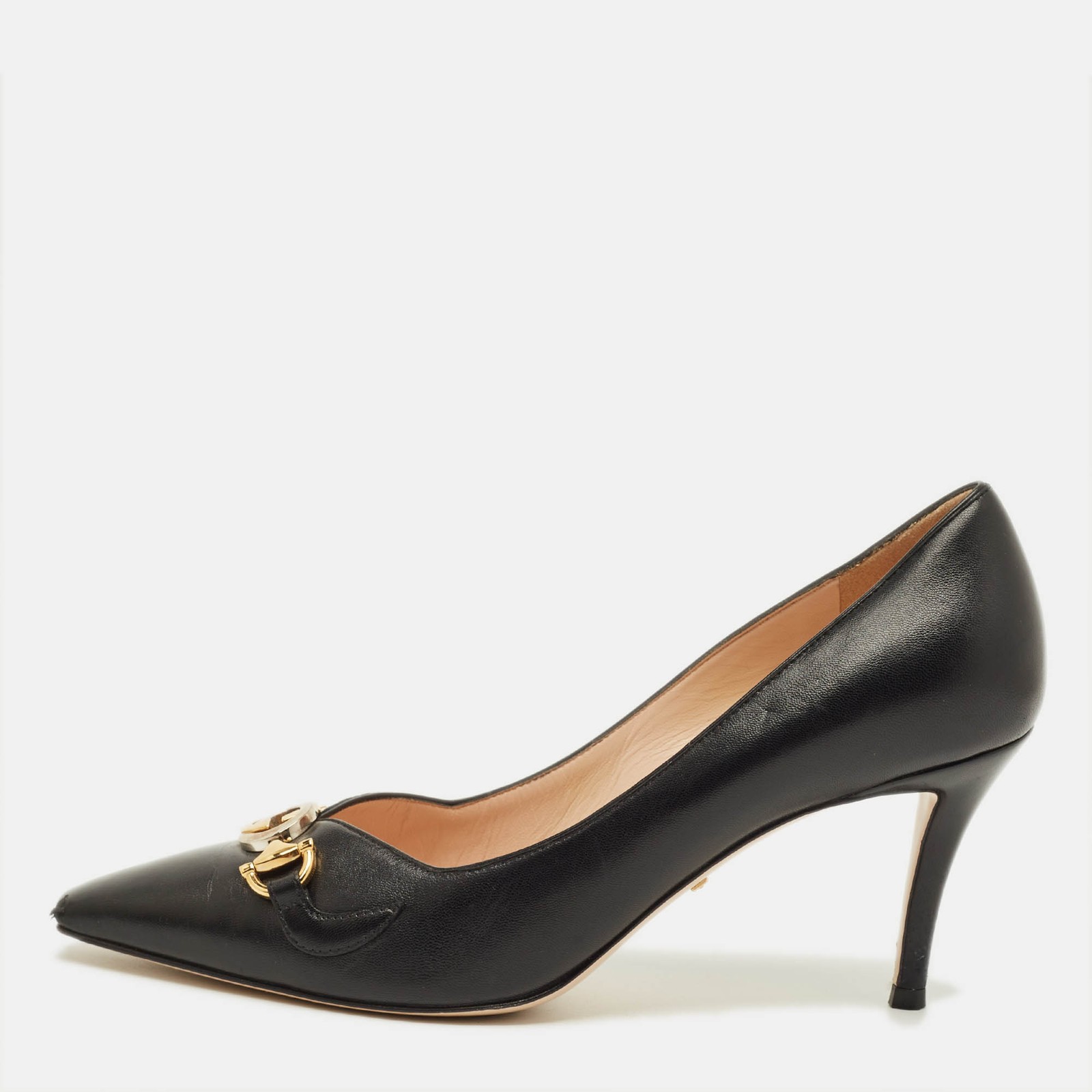 Gucci zumi Size 39 Black Leather Pointed Toe Pumps