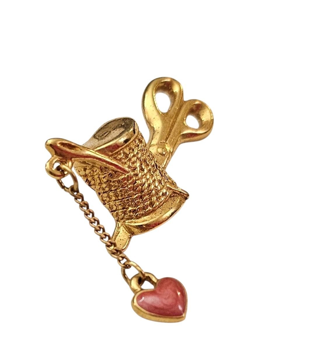 Avon Thread Scissors Needle Pin Dangle Red Enamel… - image 3