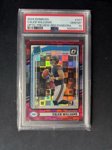 Rated Rookie Caleb Williams #327 Optic Preview Red Pandora Prizm PSA 10🔥🔥🔥