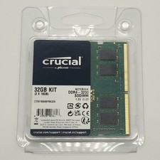 Crucial 32GB 2x16GB 3200MHz 260-pin SODIMM DDR4 RAM Memory Kit... NEW