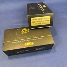 2 Packs Asbava Cartridge Needle 10 .030mm 1005RM 48 Total New In Box Tattoo