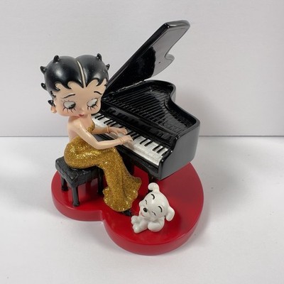 Betty Boop Pudgy's Concert Resin Figurine w/ Black Grand Piano 3D 2003 #6955